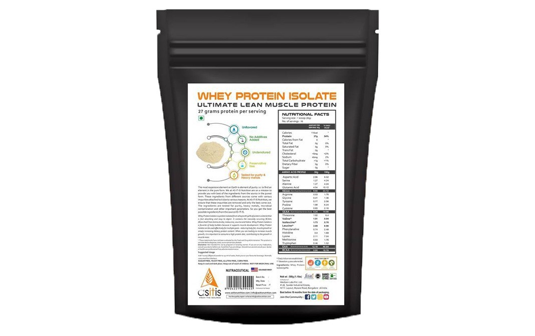 Asitis Whey Protien Isolate    Pack  500 grams